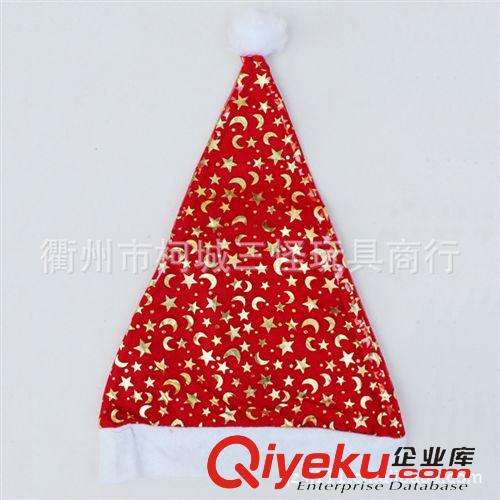 圣誕節(jié)用品 供應(yīng)圣誕節(jié)用品 舞會(huì)表演用品 印花紗布雙層圣誕帽子原始圖片3