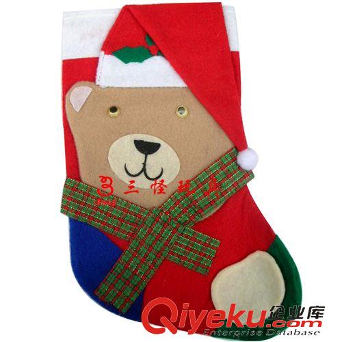 圣誕節用品 供應節日圣誕節用品 舞會圣誕樹掛件 卡通圣誕襪格子圍巾款原始圖片3