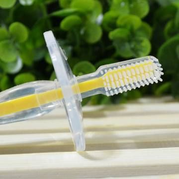1月新品 廠家直銷 新款嬰幼兒訓(xùn)練硅膠牙刷 寶寶專用軟毛口腔護(hù)理乳牙牙刷原始圖片3