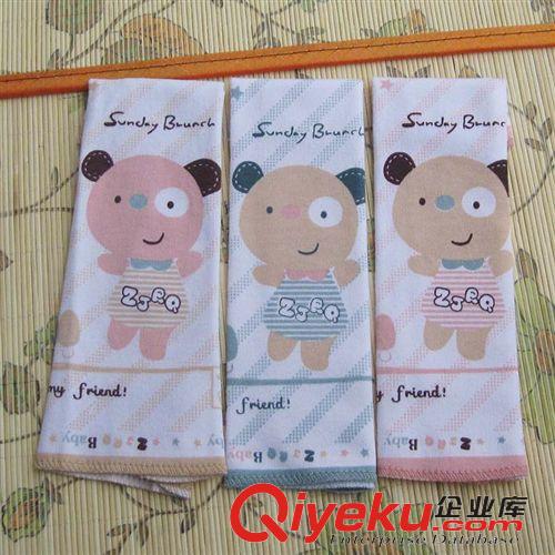 12月新品 新款卡通小方巾小熊嬰幼兒手帕 全棉柔軟寶寶喂奶巾 3條裝原始圖片3