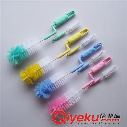 tj產(chǎn)品 袋鼠寶寶 360度旋轉(zhuǎn)嬰兒尼龍奶瓶刷奶嘴刷套裝 清潔奶瓶必備原始圖片2