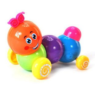 嬰幼兒玩具 淘寶熱銷走路會扭屁股的七彩蟲蟲 好玩上鏈玩具發條毛毛蟲原始圖片3