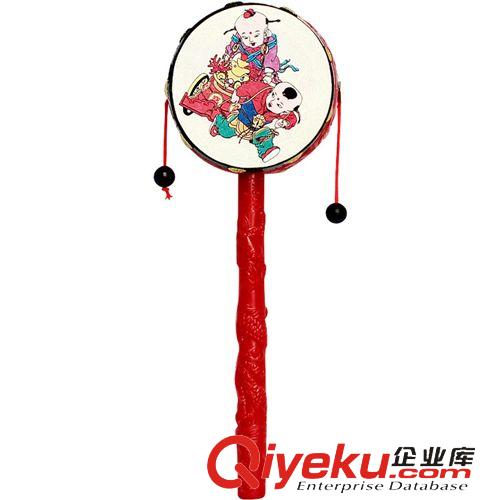 嬰幼兒玩具 嬰兒小搖鼓 傳統玩具龍紋手柄益智吉祥撥浪鼓 鍛煉寶寶聽力和手腕原始圖片3