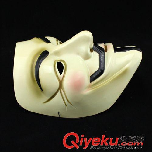 面具類 供應萬圣節廠家日用品 街舞面具黃色v字面具  v字仇殺隊面具32g原始圖片3
