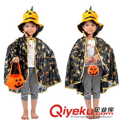 萬(wàn)圣節(jié)服裝 萬(wàn)圣節(jié)服裝兒童表演舞會(huì) 女巫婆服F9429兒童南瓜連衣裙250g