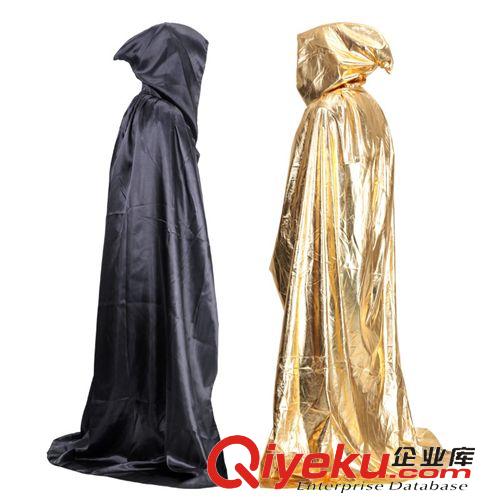 萬圣節(jié)服裝 萬圣節(jié)裝扮服裝 金銀色巫師披風 拖地死神披風 成人斗篷古堡披風原始圖片2