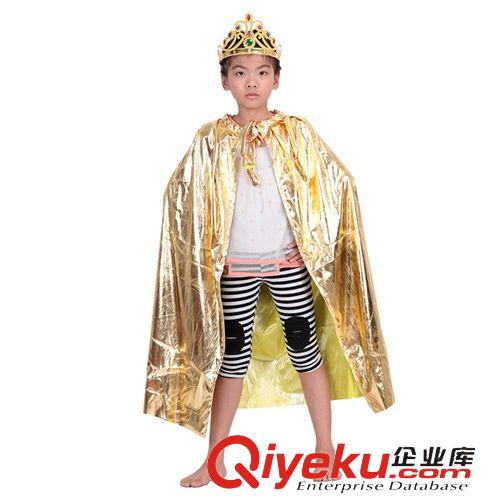 萬圣節(jié)服裝 萬圣節(jié)演出服裝披風(fēng) 兒童國(guó)王王后公主披風(fēng) 90cm亮片披風(fēng)套裝180g原始圖片2