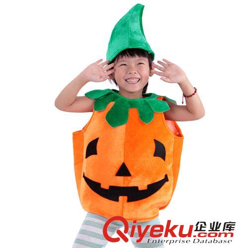 萬圣節服裝 萬圣節兒童服裝化妝舞會衣服南瓜帽造型服 加厚絨布南瓜衣 285g