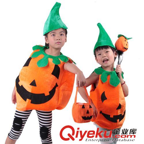 萬圣節服裝 萬圣節兒童服裝化妝舞會衣服南瓜帽造型服 加厚絨布南瓜衣 285g