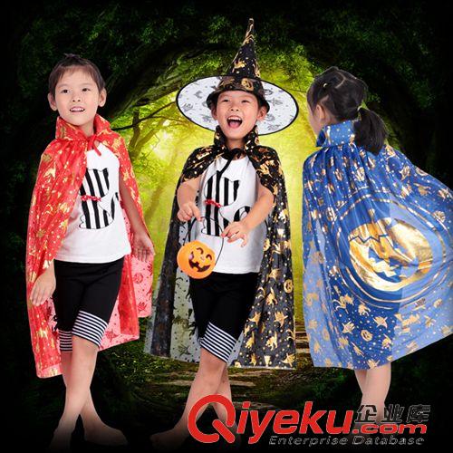 萬圣節服裝 化裝舞會服裝萬圣節廠家服裝道具用品 成人金色1.2米南瓜披風