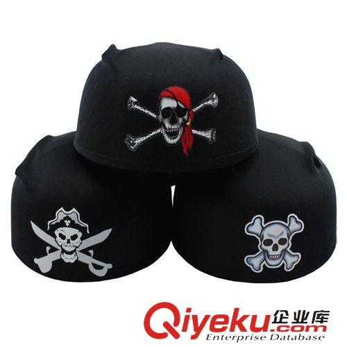 萬圣節(jié)用品 萬圣節(jié)廠家舞會(huì)用品派對(duì)用品  圓形海盜帽子海盜船長(zhǎng)帽55g原始圖片2