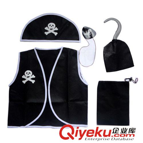 節(jié)日表演用品 萬圣節(jié)廠家化妝舞會服裝表演服裝 無紡布兒童海盜衣服5件套 60g原始圖片2