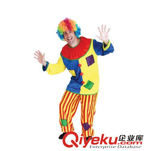 節日表演用品 萬圣節成人小丑服裝小丑裝扮小丑衣服 成人小丑服M-0044