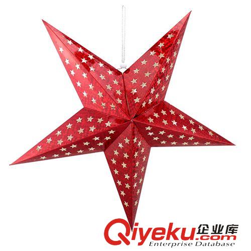 新年產品 新年春節裝飾禮品吊頂掛飾雙面立體鐳射五角星燈罩酒吧星星燈罩原始圖片3