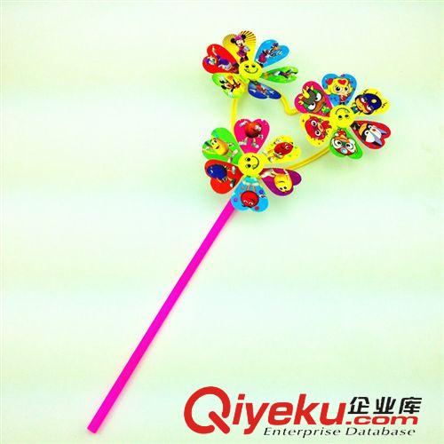 每月上新款 【清倉tj】3朵笑臉卡通風車 塑料卡通小風車 印刷顏色鮮艷
