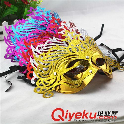 舞會面具 兒童發光面具蝴蝶雨絲閃光舞會表演面具批發 舞會面具批發 tj