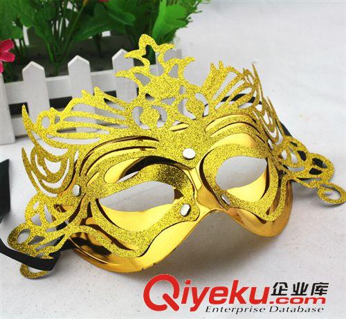 舞會(huì)面具 廠家直銷經(jīng)典款金粉hg男士舞會(huì)面具 wns面具 兒童面具質(zhì)量好原始圖片3