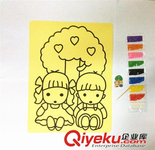 氣球類 現(xiàn)貨批發(fā) 16k特大黃色沙畫砂畫 批發(fā) 20*28cm 兒童沙畫原始圖片3