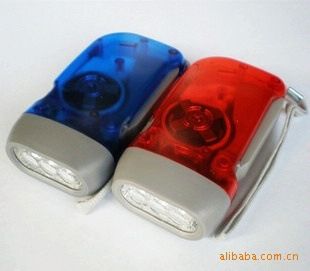 手電筒、手握式電筒 三燈LED手搖式環保便攜節能手電筒 全自動發電 手壓充電多色混批原始圖片2