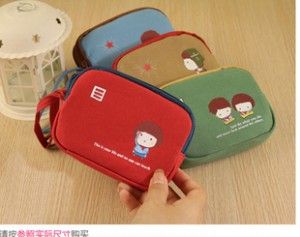 錢包 零錢包 女 韓國可愛大隊長小孩雙拉鏈帆布手拎硬幣包手機(jī)包鑰匙包原始圖片2