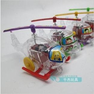 上鏈\發條玩具 新奇特 創意上鏈發條飛機 透明迷你飛機玩具 2元店兒童益智批發原始圖片3