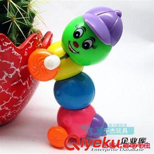 上鏈\發(fā)條玩具 上鏈發(fā)條玩具批發(fā) 戴帽子七彩毛毛蟲 伸縮蟲 地攤熱賣玩具廠家