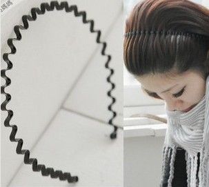 韓國飾品 2元飾品批發 淘寶熱銷 韓國飾品批發 男女通用波浪形金屬發箍原始圖片3
