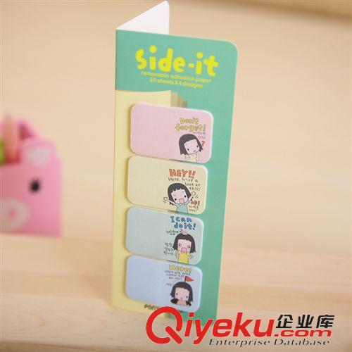 韓國文具 卡通文具貨源 可愛妞子迷你便利貼 餅干女孩小便簽 N次貼淘寶贈品原始圖片2