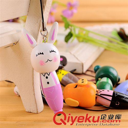 韓國(guó)文具 木制卡通動(dòng)物隨身筆木制短筆/手機(jī)掛件/卡通木質(zhì)圓珠筆代理加盟