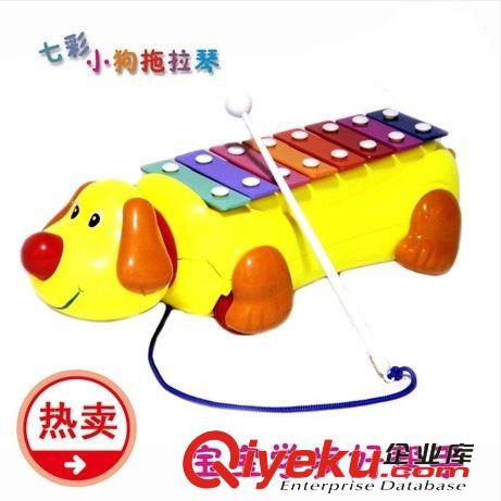 音樂玩具/兒童樂器 七彩小狗敲琴 拖拉玩具音樂學步玩具 八音琴敲打琴 地攤熱賣原始圖片2