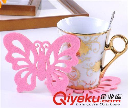 秋冬熱銷產(chǎn)品 時(shí)尚創(chuàng)意毛氈杯墊（蝴蝶）#YPHG-R886原始圖片2