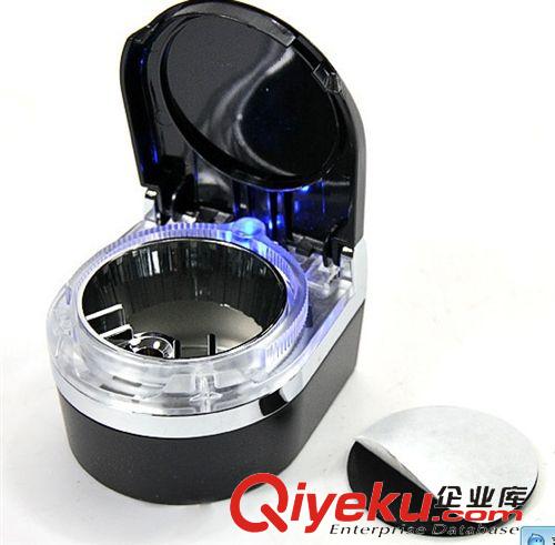 汽車用品 車載帶LED燈藍(lán)光煙灰缸/迷你煙灰缸-銀色#yphb-Y27666原始圖片3