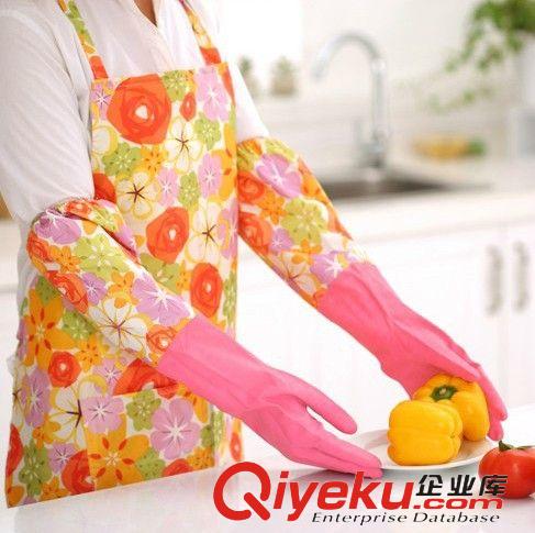 生活日用 束口家務手套 橡膠乳膠手套保暖加長 清潔洗碗手套加絨加厚批發(fā)原始圖片2