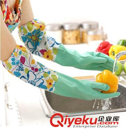 生活日用 束口家務手套 橡膠乳膠手套保暖加長 清潔洗碗手套加絨加厚批發(fā)原始圖片3