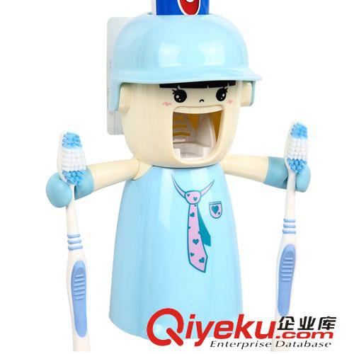 11月份新品 爆款哈雷少女洗漱套裝 自動擠牙膏器 磁吸式漱口杯 創(chuàng)意牙刷架原始圖片2