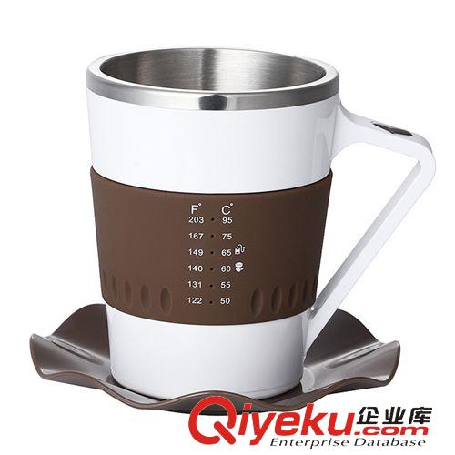 11月份新品 新款sf 智能感溫咖啡杯 新奇特LED燈溫度顯示不銹鋼內(nèi)膽咖啡杯