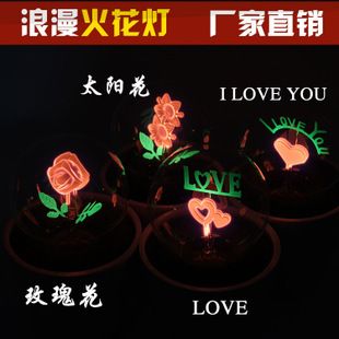 創(chuàng)意禮品 廠(chǎng)家直銷(xiāo) 盆栽花火小夜燈  浪漫花火小夜燈 創(chuàng)意臺(tái)燈 小夜燈