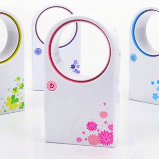 家居百貨 第二代手持式USB電池兩用無(wú)葉風(fēng)扇/空調(diào)扇 迷你小風(fēng)扇 小電扇批發(fā)原始圖片2