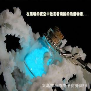 【家居日用系列】 熒光瓶幸運星砂手機鏈 許愿精靈 義烏小商品批發(fā)原始圖片2