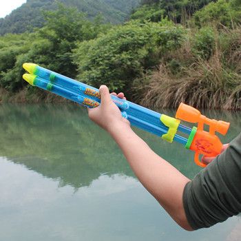 沙滩玩具 夏天热卖 大号双管水枪 沙滩海边玩具 小孩抽拉式水枪 射程超远哦