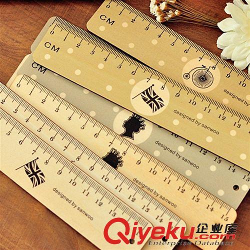 学习用品 zakka杂货批发 英伦木尺15cm 英伦木尺20cm 10g 尺子