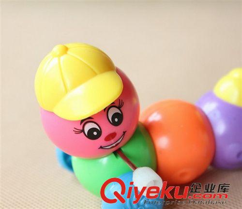 上鏈玩具類 七彩上鏈毛毛蟲 發(fā)條帶帽毛毛蟲玩具 地?cái)偀豳u兒童玩具原始圖片3