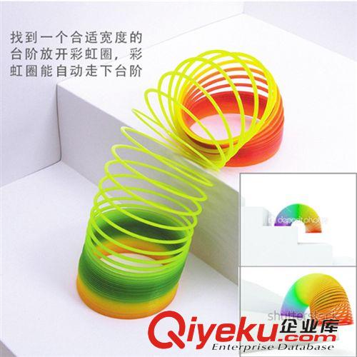 過家家玩具 經(jīng)典創(chuàng)意彩虹圈彈簧圈 千變?nèi)f化彩虹圈 塑料彩虹彈力圈 益智玩具原始圖片2