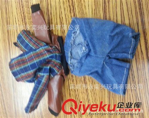 玩具衣服 定做毛絨玩具公仔衣服 格子牛仔布套裝 公仔可更換衣服 服裝加工原始圖片3