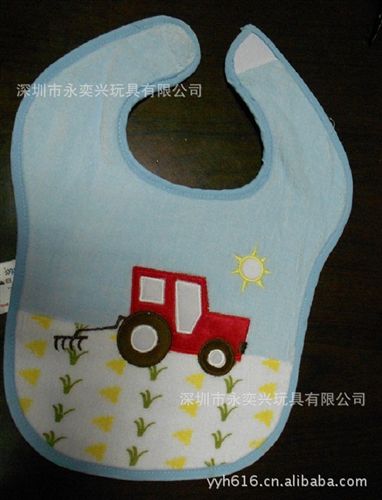 婴幼儿用品+婴幼儿玩具 厂家批发绣花全棉口水巾 宝宝围嘴