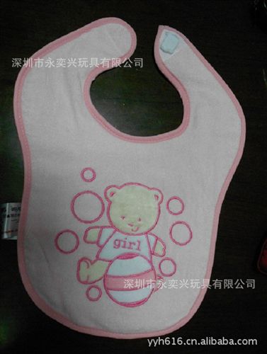 婴幼儿用品+婴幼儿玩具 厂家批发绣花全棉口水巾 宝宝围嘴