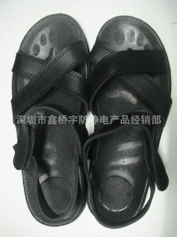 防靜電鞋｜拖鞋 廠家直銷 不掉塵防靜電PU涼鞋 黑色防靜電鞋原始圖片2