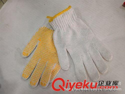 防靜產品 滌棉純白點塑手套 防滑手套 點膠耐磨手套 勞保手套原始圖片2