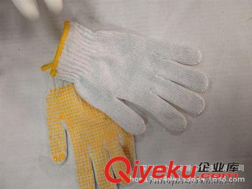 防靜產品 滌棉純白點塑手套 防滑手套 點膠耐磨手套 勞保手套原始圖片3