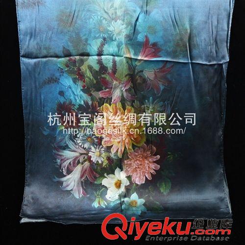 真絲長巾 {bfb}桑蠶絲真絲喬其緞紅色豹紋愛心真絲圍巾 絲巾批發